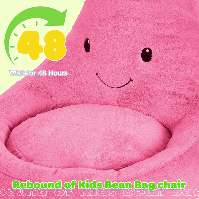 Memory Foam Bean Bag Chair for Kids, Soft Toddler Sofa with High Rebound Foam for Reading & Gaming