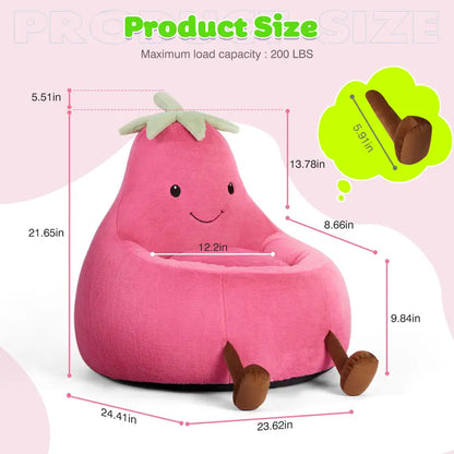 Memory Foam Bean Bag Chair for Kids, Soft Toddler Sofa with High Rebound Foam for Reading & Gaming