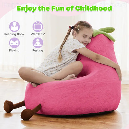 Memory Foam Bean Bag Chair for Kids, Soft Toddler Sofa with High Rebound Foam for Reading & Gaming